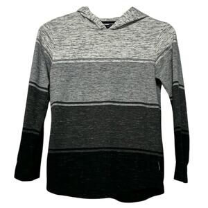 Boys Medium Long Sleeve Hooded Top Gray and Black